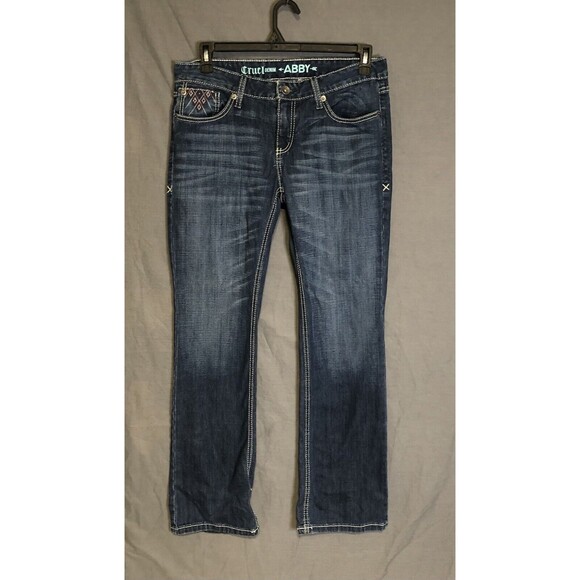 Cruel Jeans Women's Size 9 L30 Abby Straight Low Rise Medium Wash Blue Denim - Picture 1 of 5